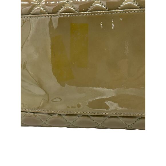 Chanel Olive Green Quilted‎ Patent Leather Large Just Mademoiselle Bowling Bag - Picture 10 of 16